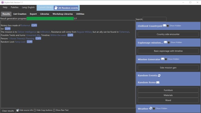 Hydra Lists: Roll Table Maker PC Crack